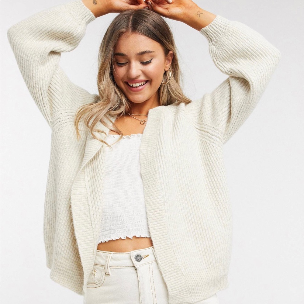 ASOS Oatmeal Boxy Cardigan